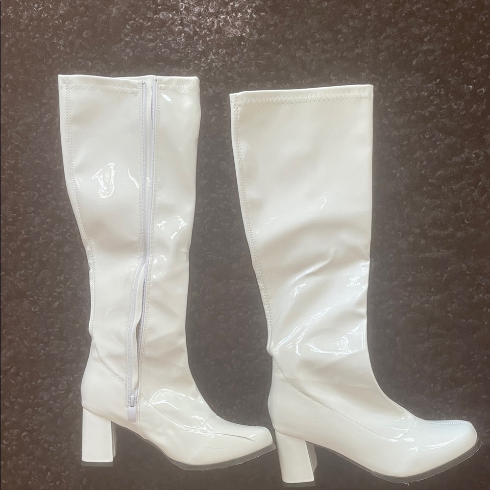 Stylish White Knee-High Boots